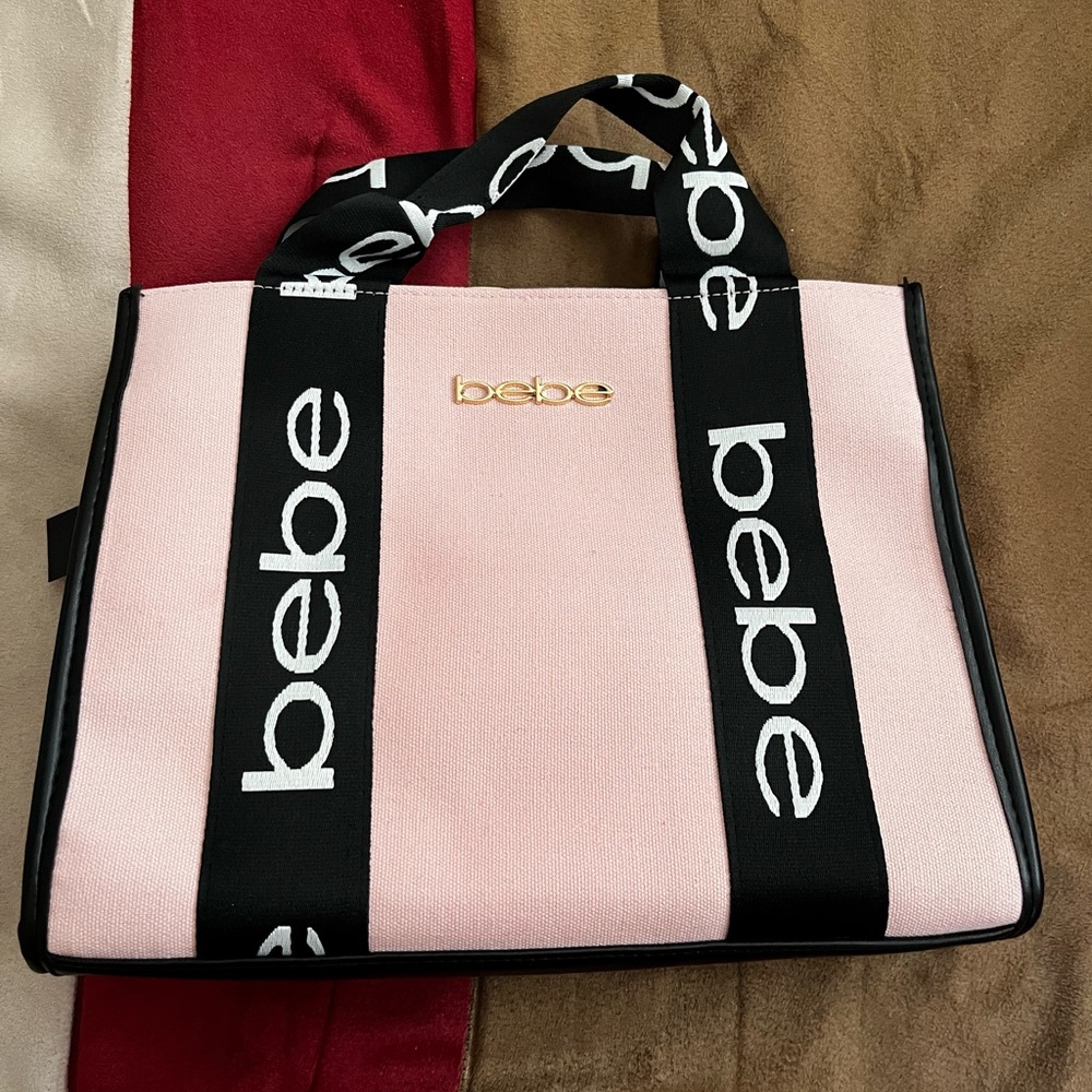 Bebe Pink and Black Tote Bag New W/Tags